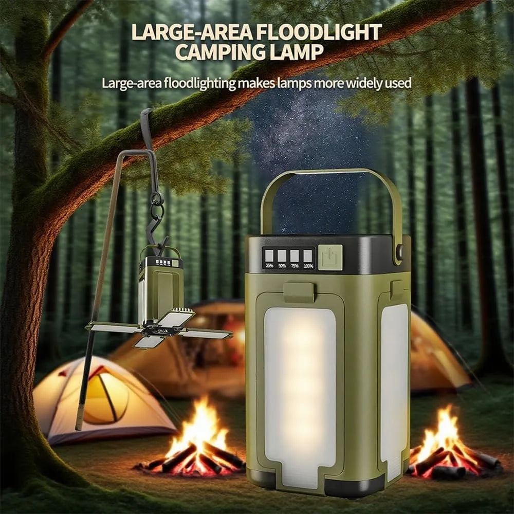Solar Multifunctional 4-Leaf Foldable Camping Lantern