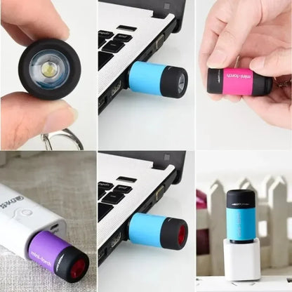 USB rechargeable keychain LED flashlight