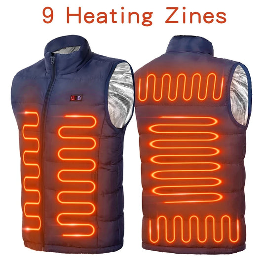9 Heated Vest Zones Electric Heating Jacket For Camping