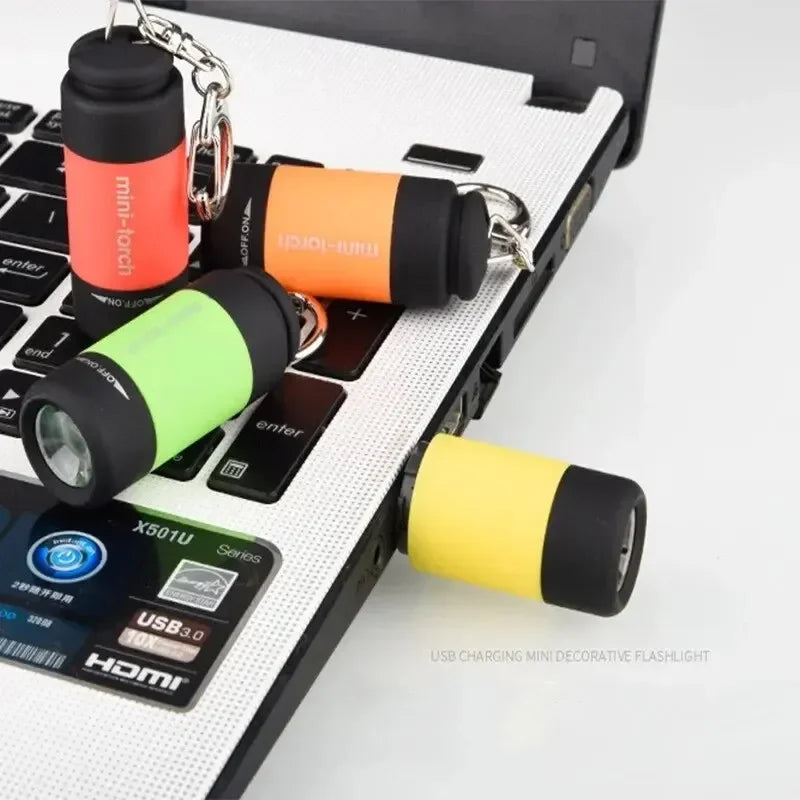 USB rechargeable keychain LED flashlight
