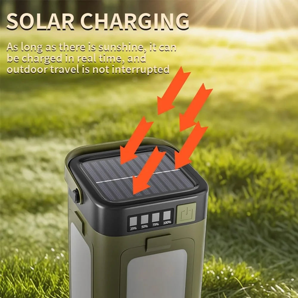 Solar Multifunctional 4-Leaf Foldable Camping Lantern