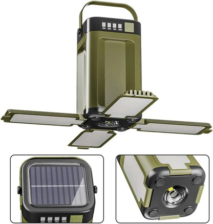 Solar Multifunctional 4-Leaf Foldable Camping Lantern