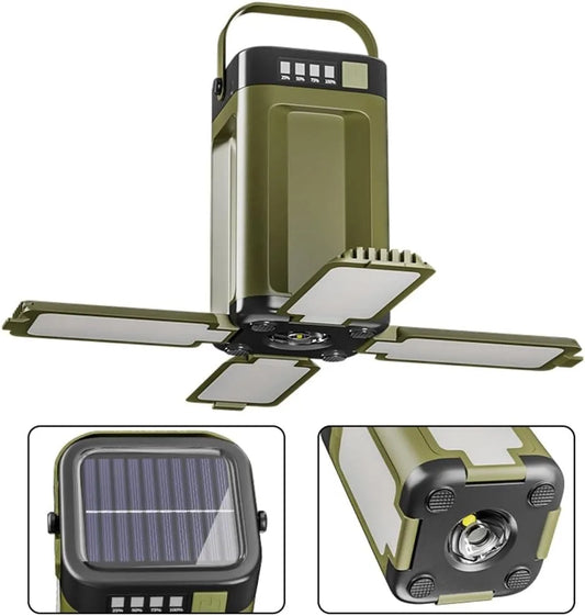 Solar Multifunctional 4-Leaf Foldable Camping Lantern