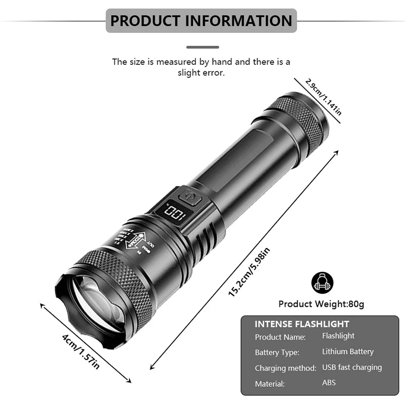 Ultra Bright Rechargeable LED Flashlight